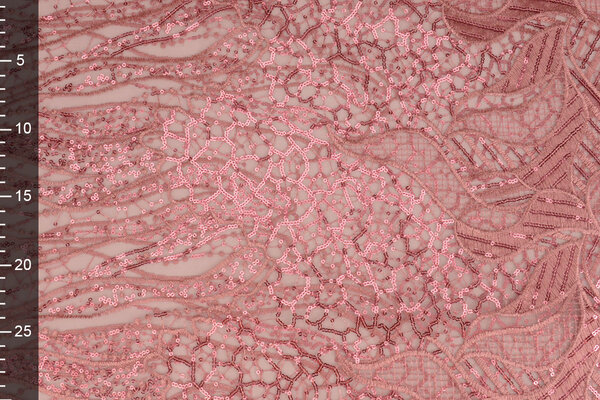 Mesh Embroidered  Sequins Daphne Old Pink