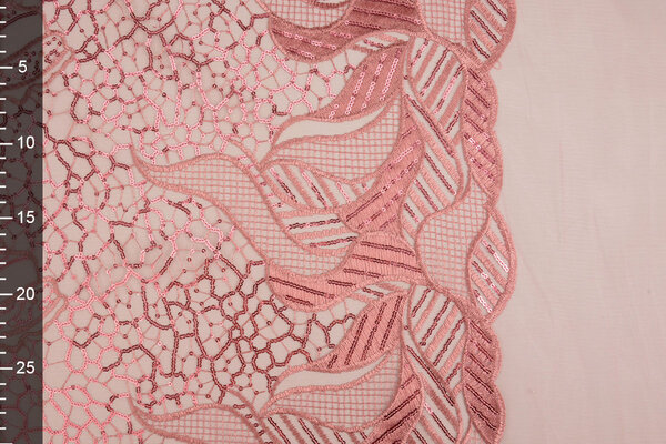 Netz Bestickt Pailletten Daphne Alt Rosa