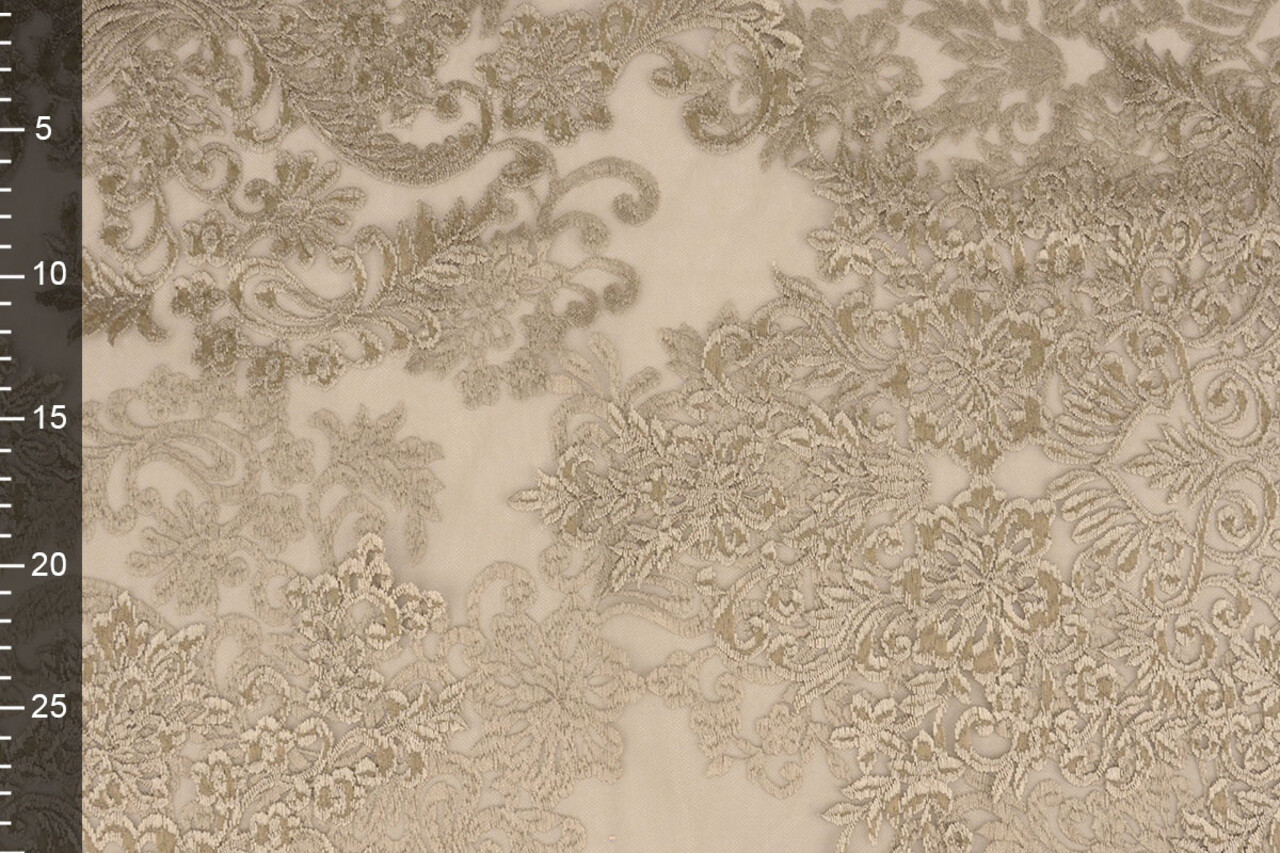 Mesh Geborduurd Alice Taupe