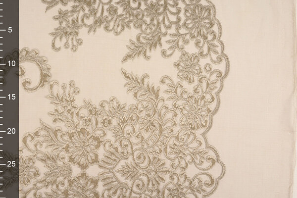 Mesh Geborduurd Alice Taupe