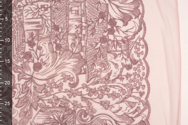 Malla Bordada Hannah Rosa Antiguo Oscuro Malla Bordada Hannah Rosa Antiguo Oscuro