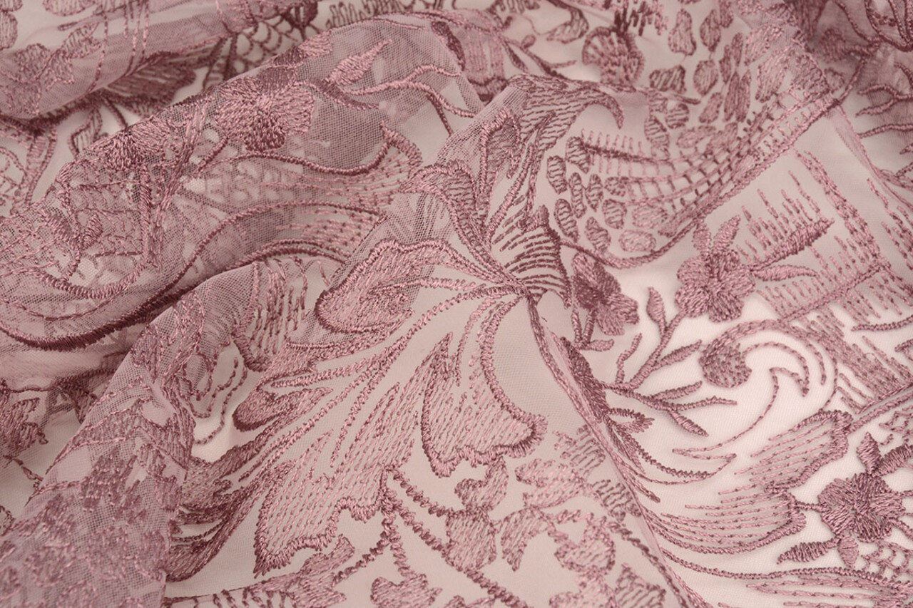 Mesh Embroidered Hannah Dark Old Pink