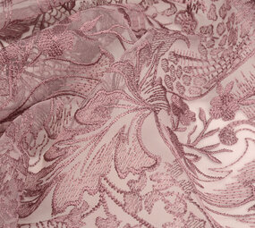 Mesh Geborduurd Hannah Donker Oud Roze