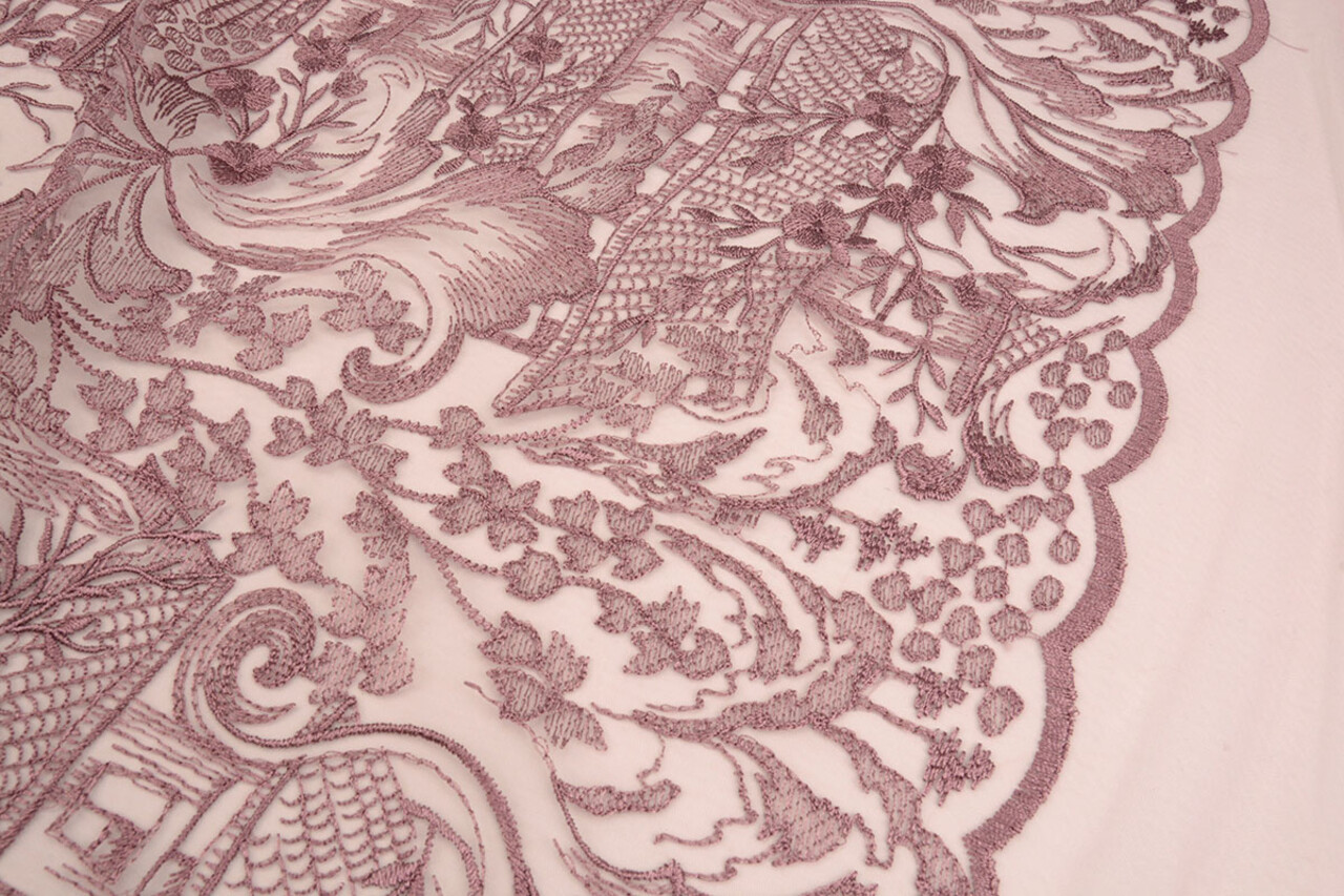 Mesh Embroidered Hannah Dark Old Pink