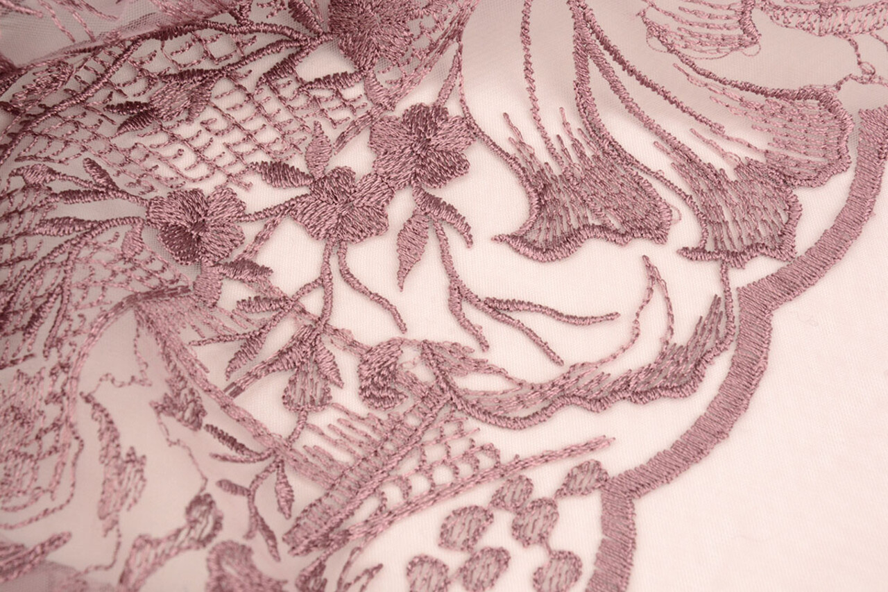 Mesh Embroidered Hannah Dark Old Pink