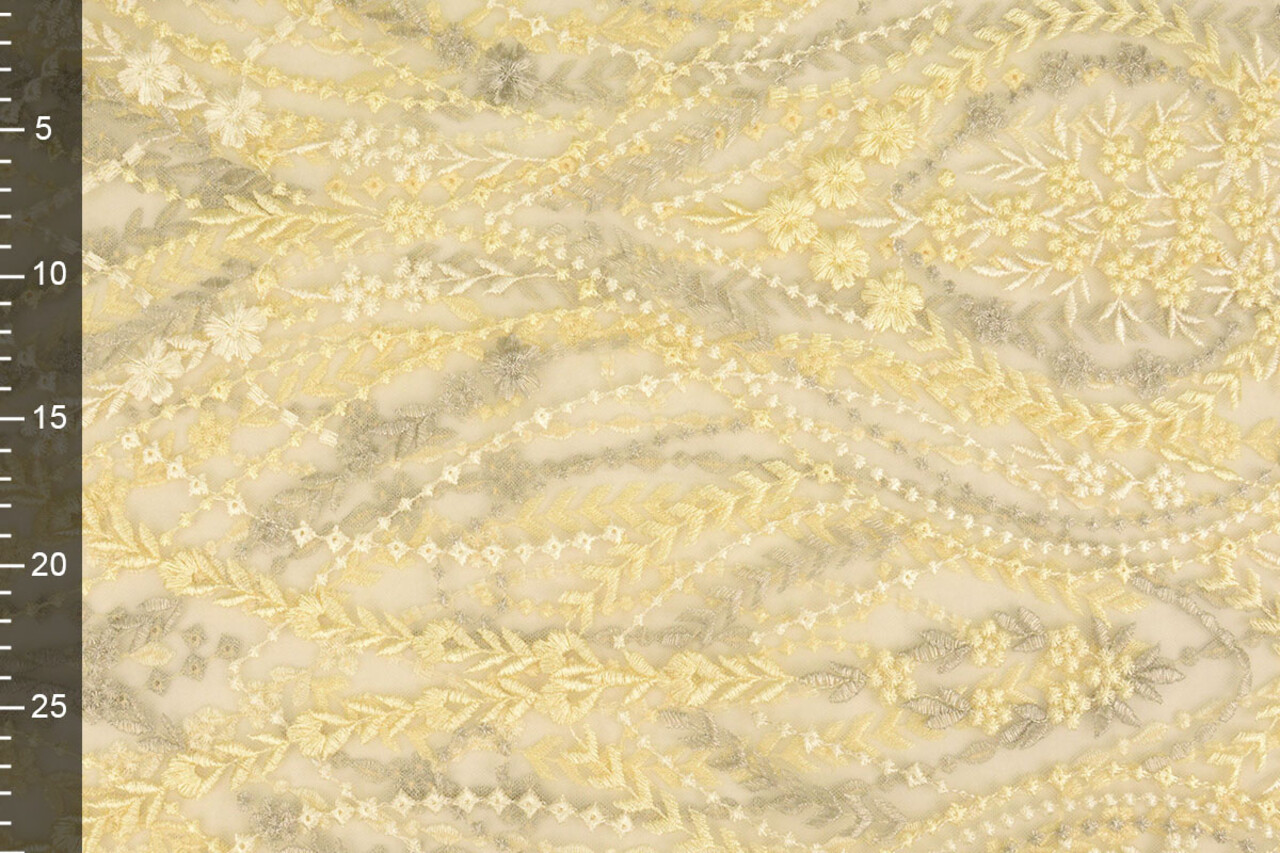 Mesh Embroidered Abigail Light Yellow