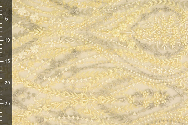 Mesh Ricamato Abigail Chiaro Giallo Mesh Ricamato Abigail Chiaro Giallo
