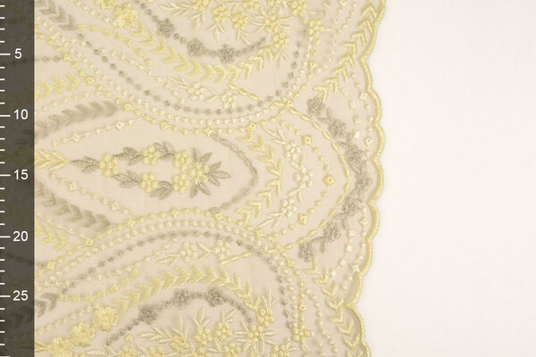 Mesh Embroidered Abigail Light Yellow