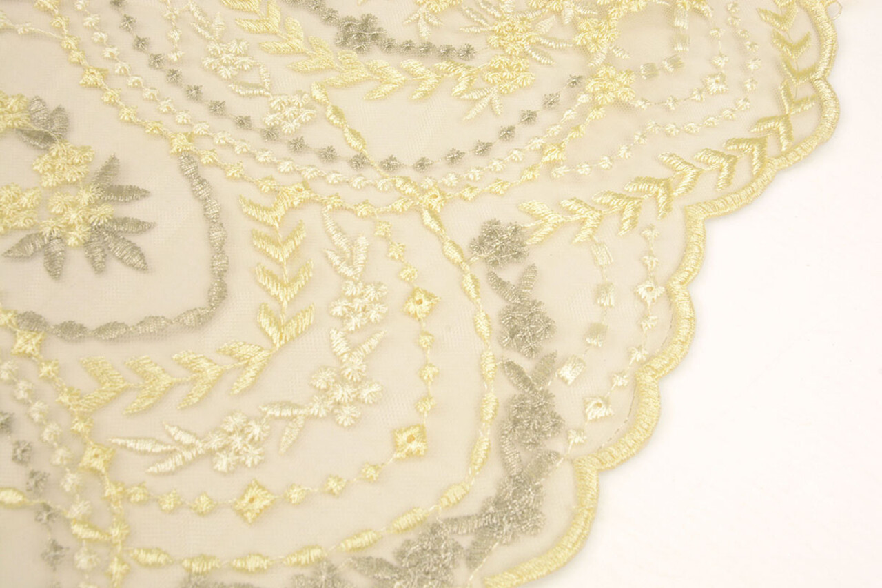 Mesh Embroidered Abigail Light Yellow