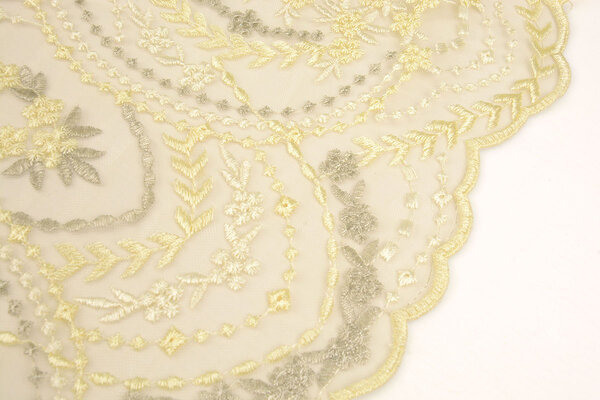 Mesh Embroidered Abigail Light Yellow