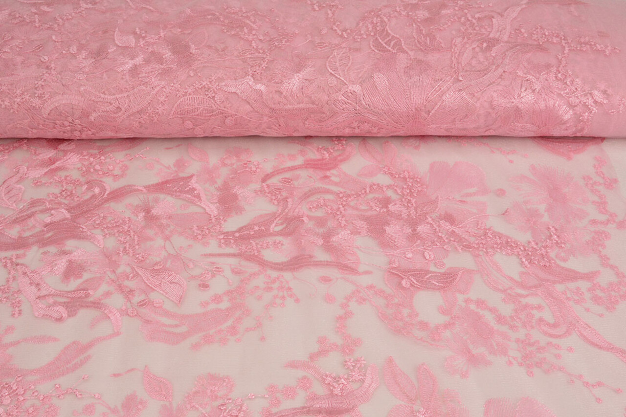 Mesh Embroidered Lucy Pink