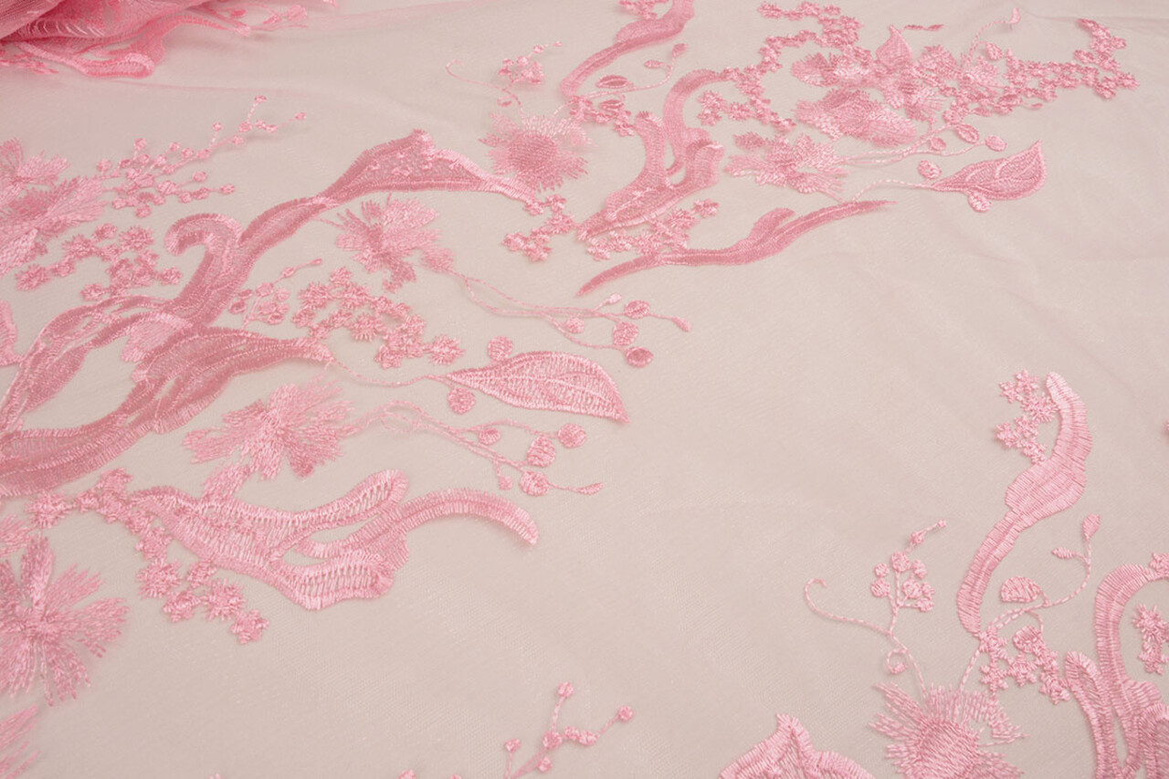 Mesh Embroidered Lucy Pink