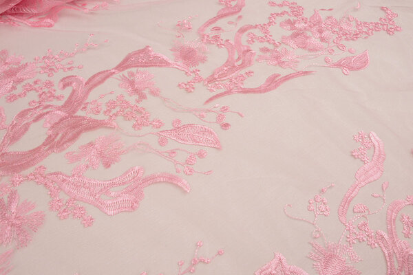 Mesh Embroidered Lucy Pink