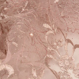 Mesh Embroidered Hyacinth Glitter with Pearl Powder Pink Mesh Embroidered Hyacinth Glitter with Pearl Powder Pink