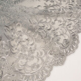 Mesh Embroidered Hyacinth Glitter with Pearl Silver Mesh Embroidered Hyacinth Glitter with Pearl Silver