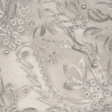 Netz Bestickt Mary Glitter mit Perle Silber