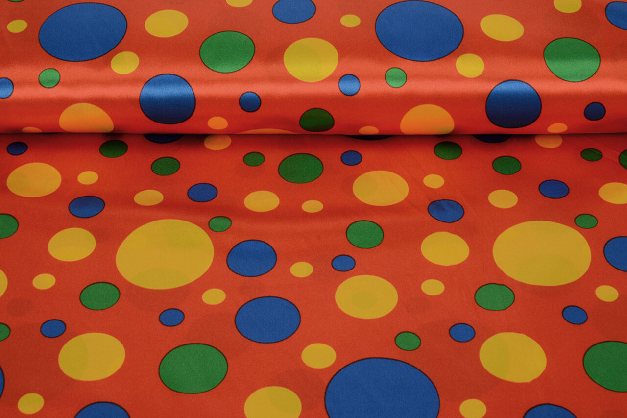 Poli Raso Stampato Clown Pois Rosso Poli Raso Stampato Clown Pois Rosso