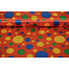 Poliéster Satén Estampado Clown Puntos Rojo Poliéster Satén Estampado Clown Puntos Rojo