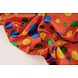 Poliéster Satén Estampado Clown Puntos Rojo Poliéster Satén Estampado Clown Puntos Rojo