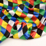 Poly Satijn Bedrukt Kleine Ruit Multi 1 Poly Satijn Bedrukt Kleine Ruit Multi 1