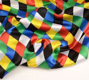 Poly Satin Bedruckt Kleines Raute Multi 1 Poly Satin Bedruckt Kleines Raute Multi 1