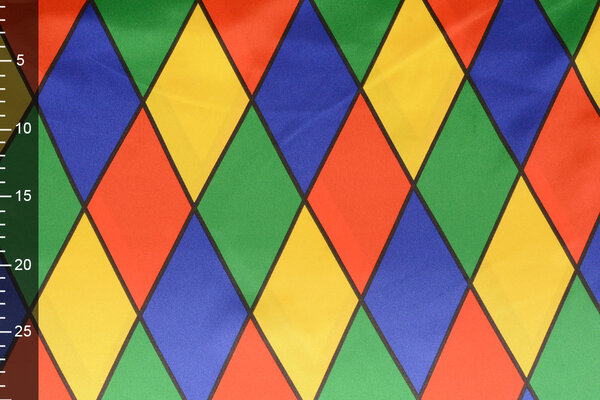 Poly Satin Bedruckt Großes Raute Multi 1 Poly Satin Bedruckt Großes Raute Multi 1