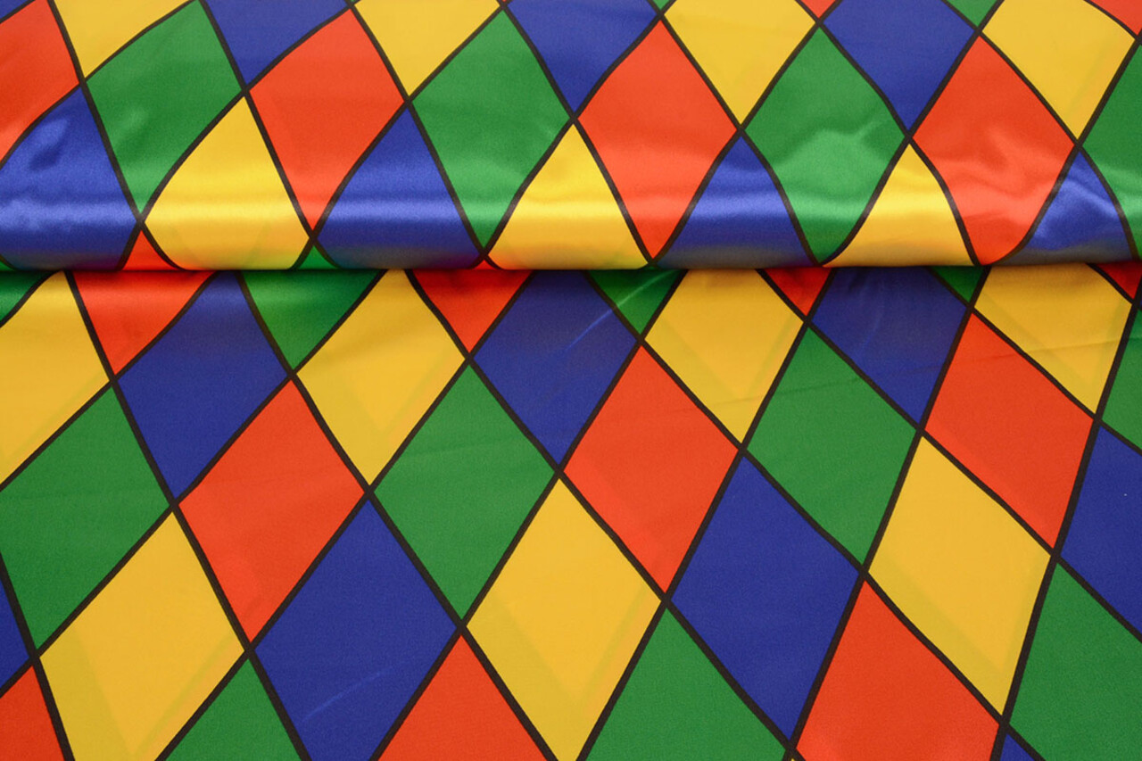 Poly Satin Printed Large Diamond Multi 1 Poly Satin Printed Large Diamond Multi 1