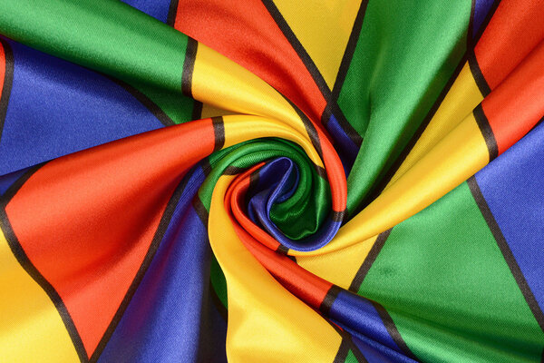 Poly Satin Bedruckt Großes Raute Multi 1 Poly Satin Bedruckt Großes Raute Multi 1