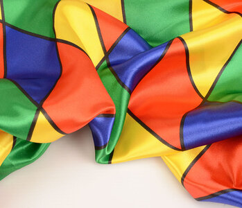 Poly Satin Printed Large Diamond Multi 1