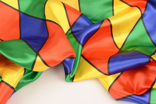 Poly Satin Bedruckt Großes Raute Multi 1 Poly Satin Bedruckt Großes Raute Multi 1