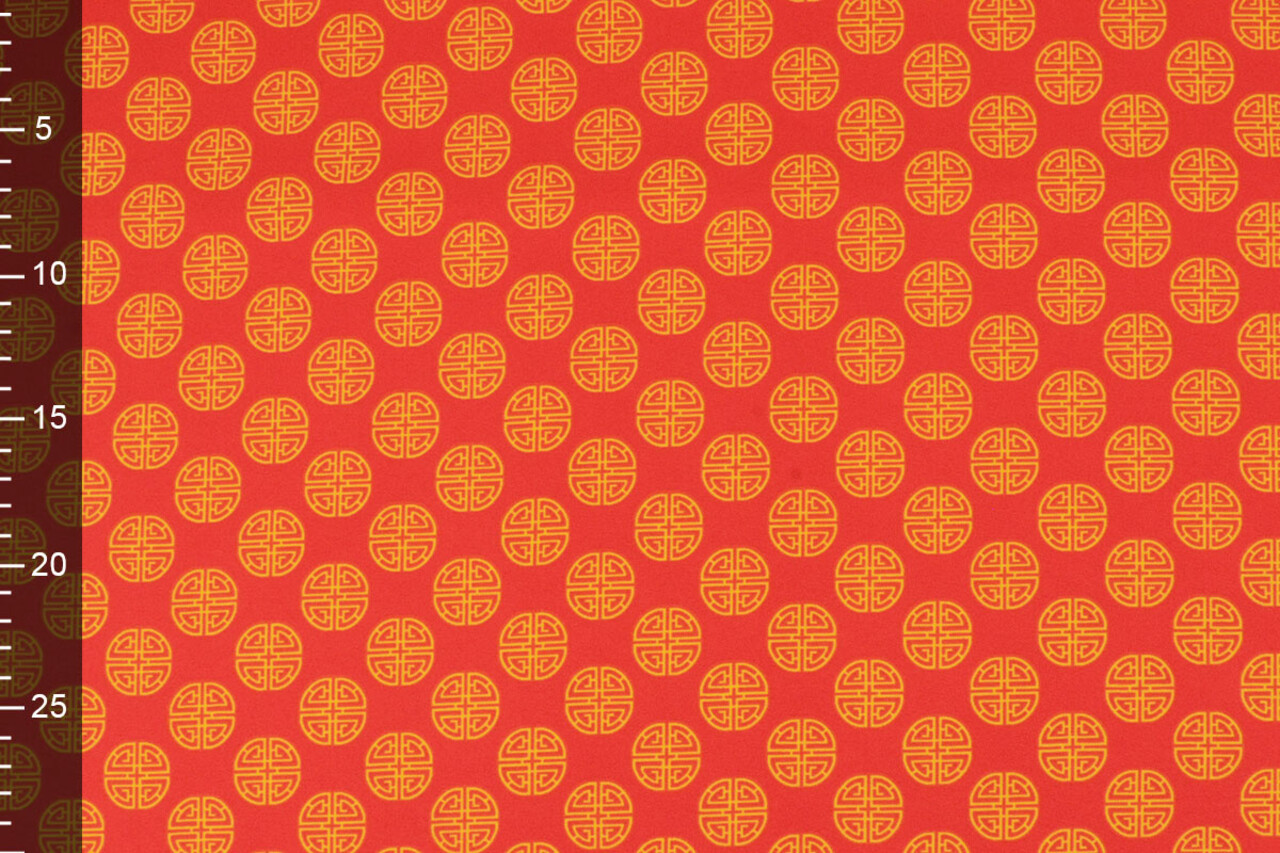 Bi-Stretch Bedruckt Glücksmünze Rot Bi-Stretch Bedruckt Glücksmünze Rot