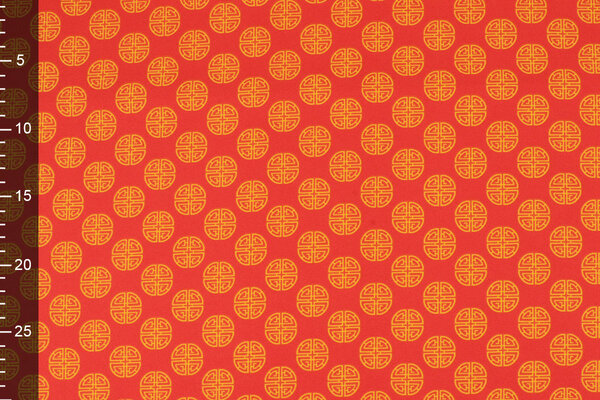 Bi-Stretch Printed Lucky Coin Red