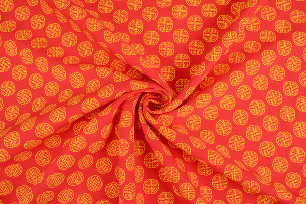 Bi-Stretch Printed Lucky Coin Red