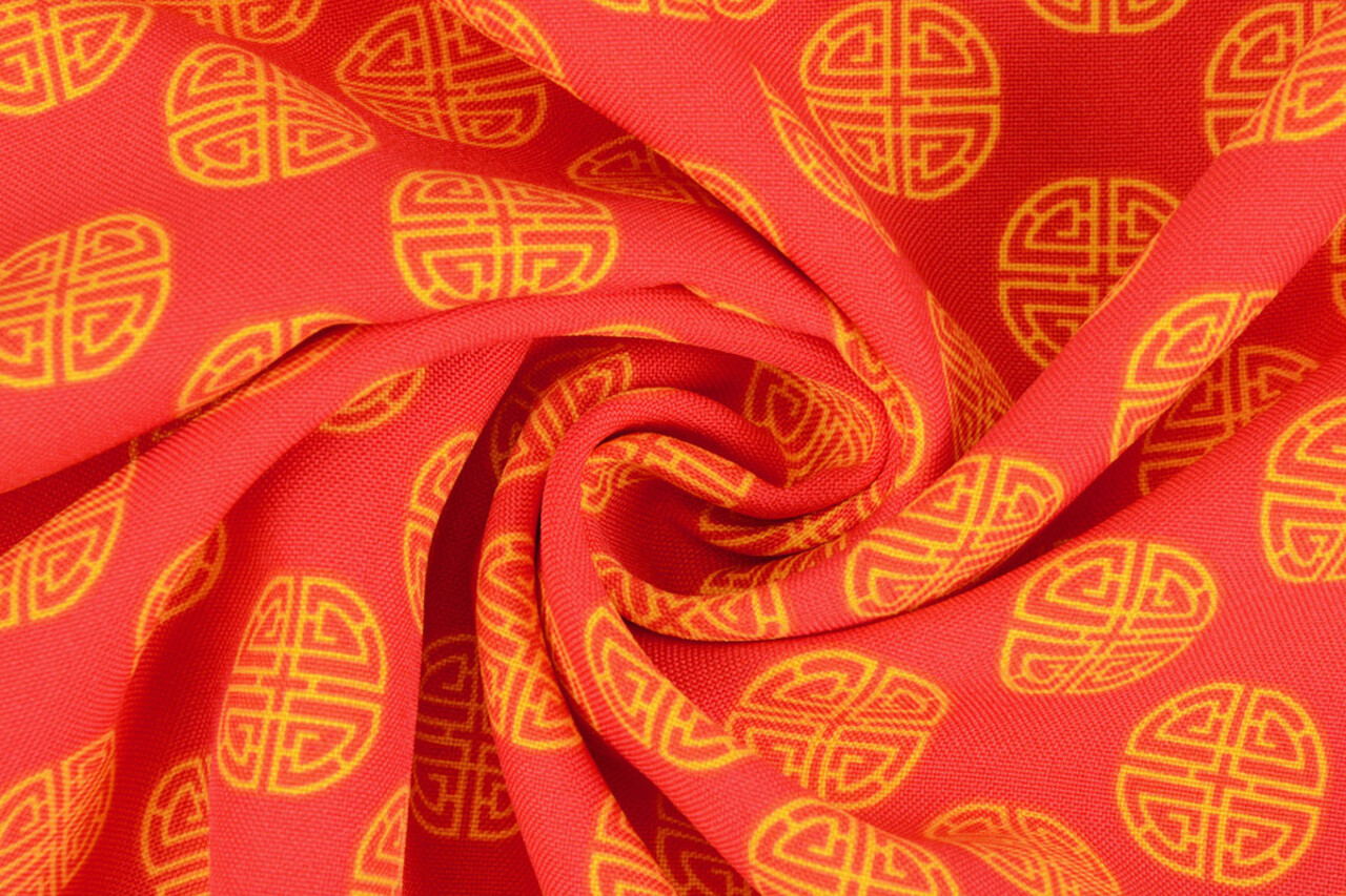 Bi-Stretch Stampato Geluksmunt Rosso Bi-Stretch Stampato Geluksmunt Rosso