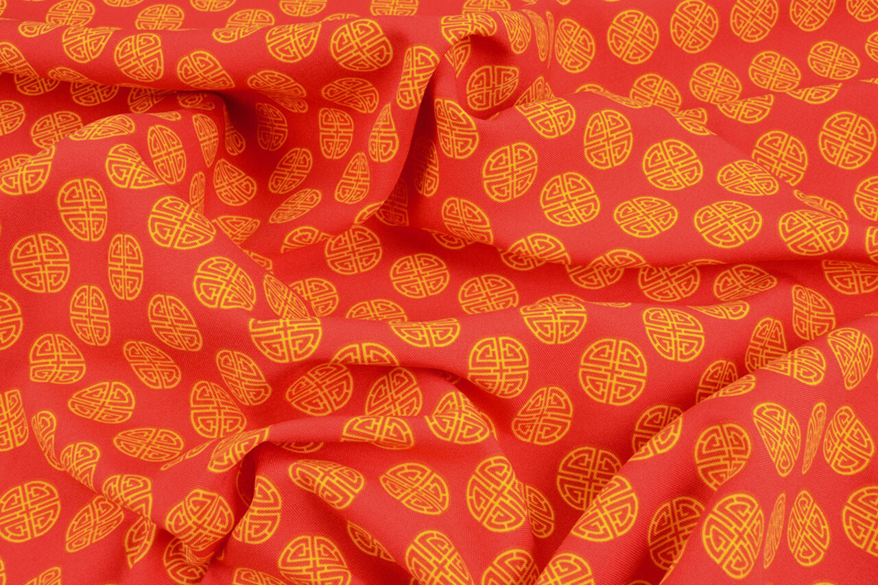 Bi-Elástico Estampado Geluksmunt Rojo Bi-Elástico Estampado Geluksmunt Rojo