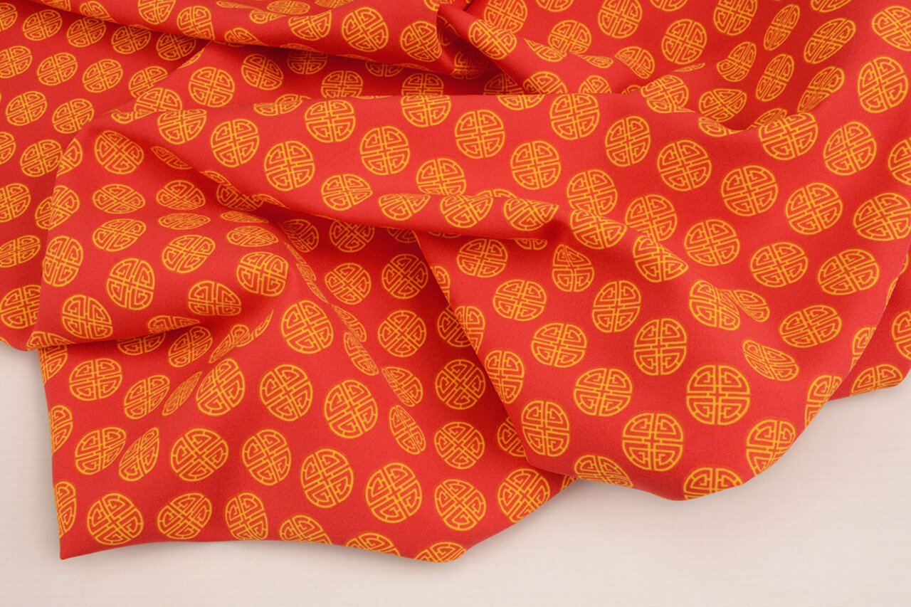 Bi-Stretch Printed Lucky Coin Red