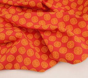 Bi-Stretch Printed Lucky Coin Red Bi-Stretch Printed Lucky Coin Red