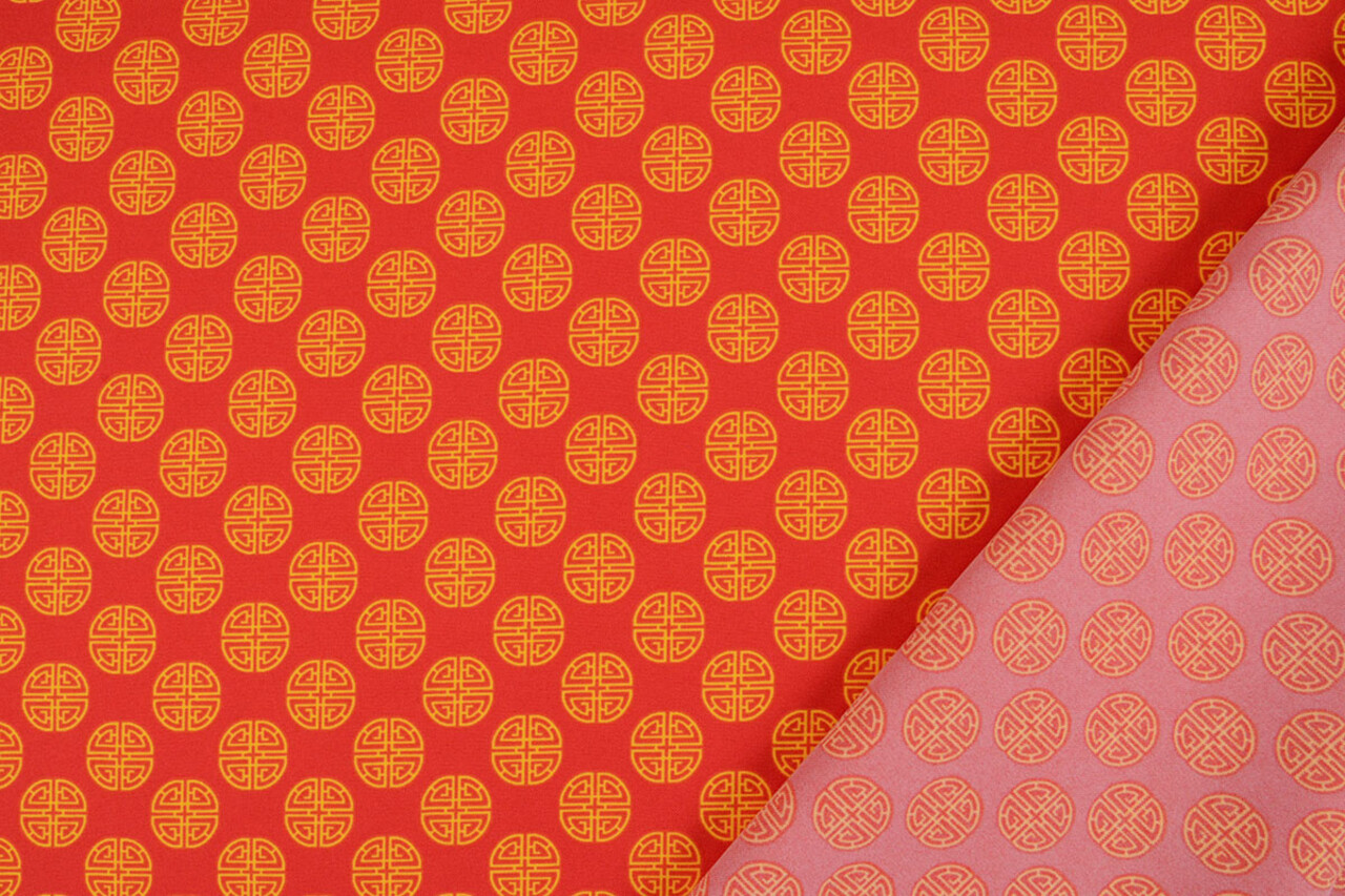 Bi-Stretch Printed Lucky Coin Red