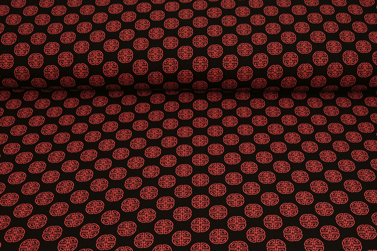 Bi-Stretch Printed Lucky Coin Black