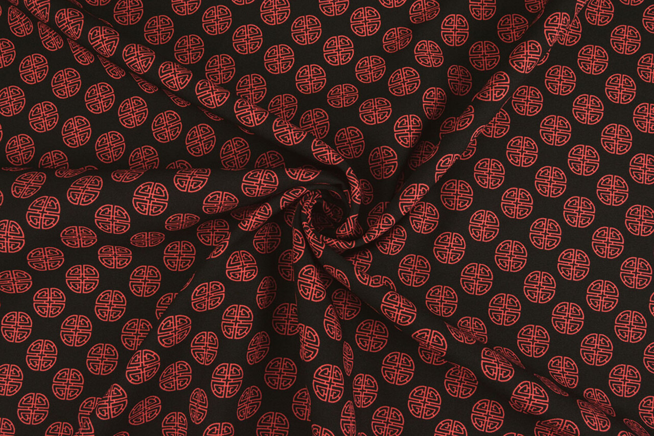 Bi-Stretch Printed Lucky Coin Black