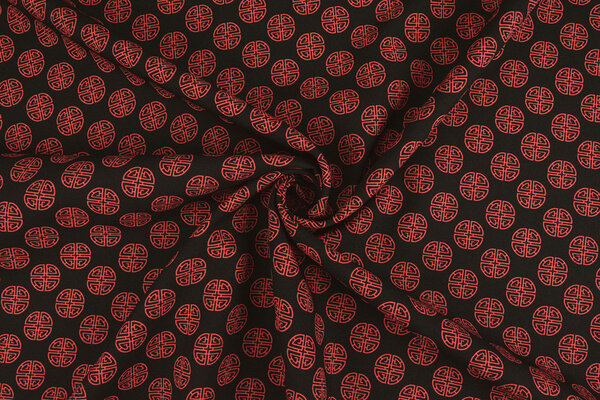 Bi-Stretch Printed Lucky Coin Black