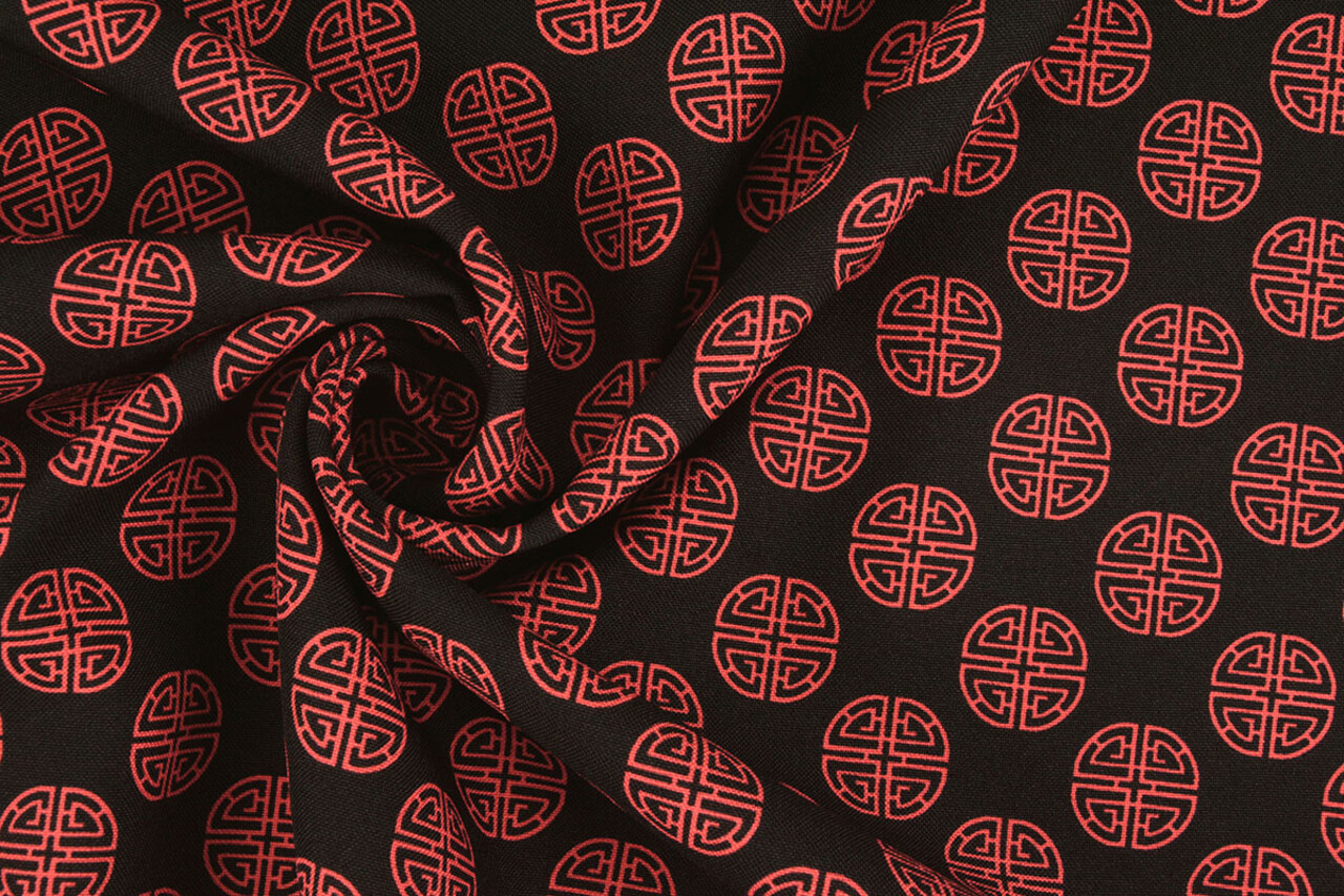 Bi-Stretch Printed Lucky Coin Black