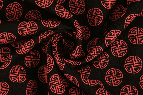Bi-Stretch Printed Lucky Coin Black
