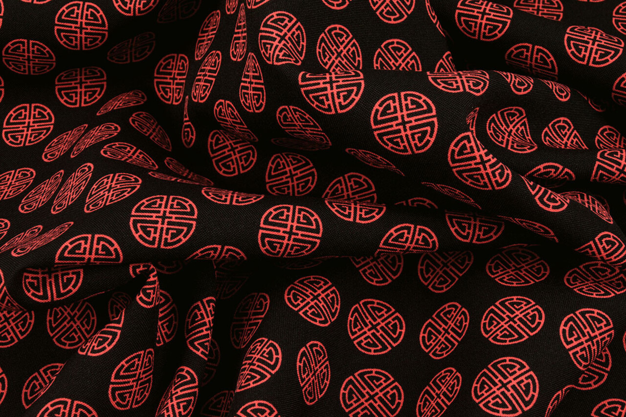 Bi-Stretch Printed Lucky Coin Black