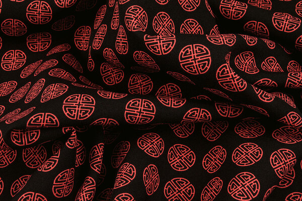 Bi-Stretch Imprimé Geluksmunt Noir