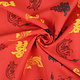 Bi-Stretch Printed Chinese Dragon Red