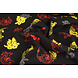 Bi-Stretch Imprimé Chinese Draak Noir