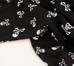 Bi-Stretch Printed Pirate Skull Black Bi-Stretch Printed Pirate Skull Black