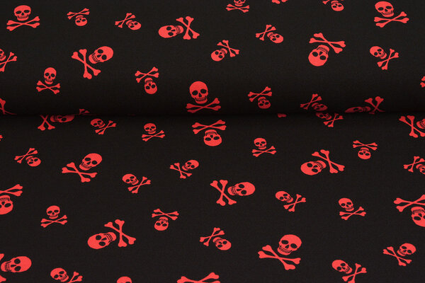 Bi-Stretch Stampato Piraten Doodshoofd Rosso Bi-Stretch Stampato Piraten Doodshoofd Rosso