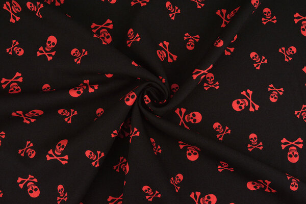 Bi-Stretch Printed Pirate Skull Red